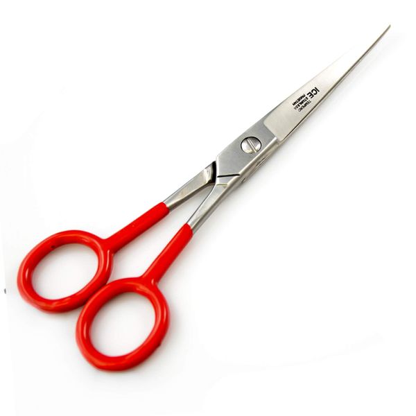 SupErcut Scissors Barber Hair Shears Ice Tempered 6" - Red Padded Finger Holes