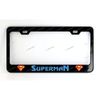 SUPERMAN Custom Made Black Metal License Plate Frame Screw Caps