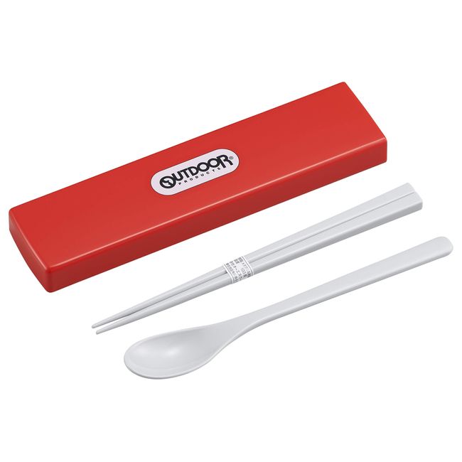 OSK CT-27 Outdoor Products Lunch Box with Quote Lid Combo (Red) Chopsticks, 7.1 inches (18 cm), Spoon, Sliding, No Crunching, Made in Japan