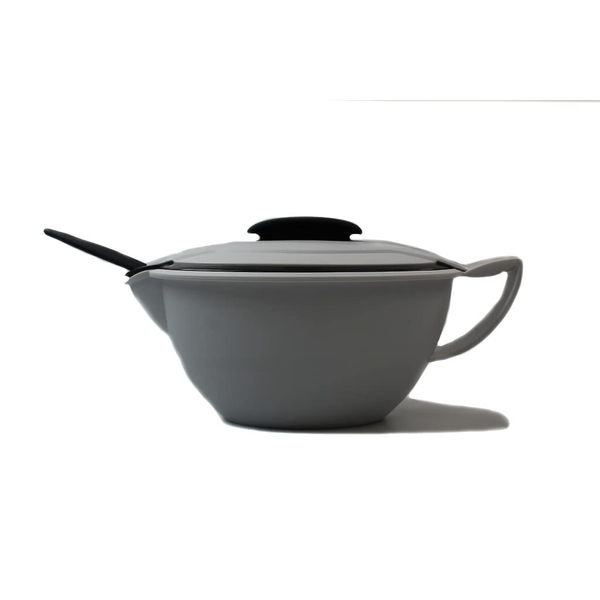 Tupperware Thermo-Duo Sauciere 400 ml grau weiß servieren + Löffel Iso-Duo