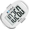 3DFitBud Simple Step Counter Walking 3D Pedometer from 3DActive with Clip & Lanyard - A420S - White