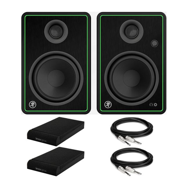 Mackie CR5-XBT 5 in Multimedia Monitors Pair with Isolation Pads and TRS Cables