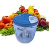 Multi-Function Manual Food Chopper & Processors with Handle and Cover Vegetable Slicer Shredder Hand Blender Kitchen Tool (Blue)