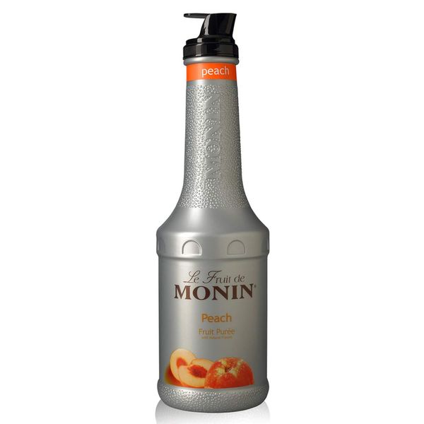 Monin - Peach Fruit Purée, Summertime Sweetness, Great for Cocktails, Smoothies, and Lemonades, Non GMO, No Artificial Ingredients (1 Liter)