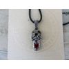 Skull Pendant Black Skull w Ruby Pendant