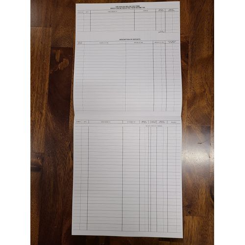 Check Desk Registers, Size 8 1/2" x 9 1/4", Executive Business Deskbook Large Format Check Transaction Registers (5 Registers)