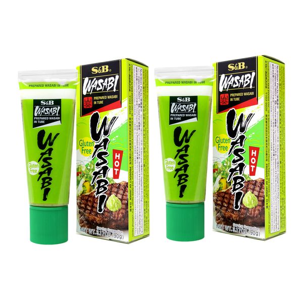 Prepared Wasabi in Tube, Family Size, 3.17 oz (90 g) Plus Bamboo Chopstick (2 Pack)