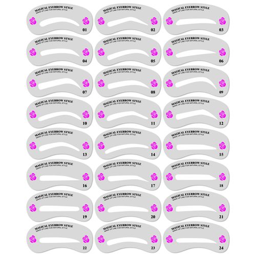 Beautiful Eyebrow Eyebrow Template, Set of 24, Eyebrow Makeup, Guide, Beauty, Barber, Care, PR-24EYEBROW