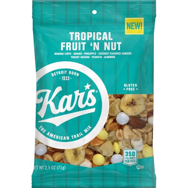 Kar's Nuts Tropical Fruit 'N Nut Trail Mix, 2.5 Oz, Pack of 42