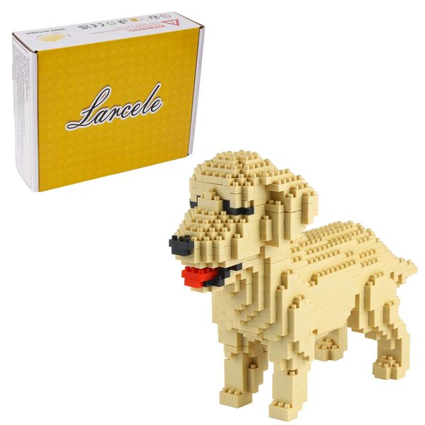 Larcele Micro Dog Building Blocks Mini Pet Building Toy Bricks,950 Pieces KLJM-02 (Golden Retriever)