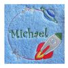 Rocket (1381) - Embroidered Cotton Hand Towel (Cream)