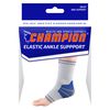 Champion Elastic Ankle Support Compression Sleeve, Gray, Medium