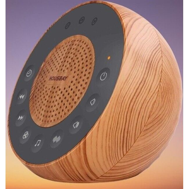 White Noise Machine with 31 Soothing Sounds, 5W Loud Stereo Sound Wooden