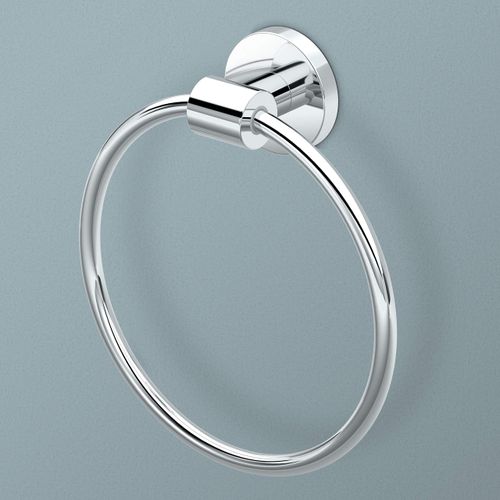 Gatco 4662 Reveal Towel Ring, Chrome | Wall Mount 6.63" Dia. Hand, Face Towel Holder Ring for Bathroom