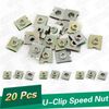 20 x Spring Metal Plate U-Type Clips Speed Nut M6 for Panel mudguard