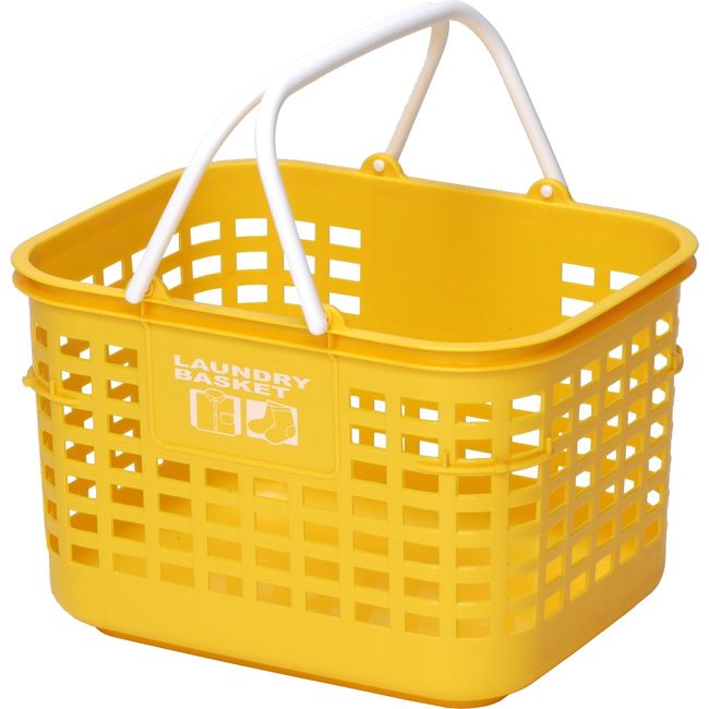 Izumi Kasei Laundry Box, Colorful, Shallow Laundry Type, Yellow, (W x D x H): 16.9 x 13.2 x 10.6 inches (43 x 33.5 x 27 cm) 3669KY