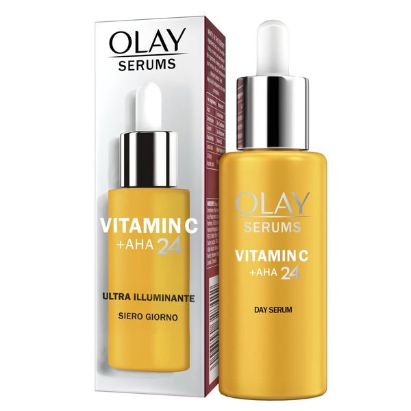 Olay Vitamin C + AHA24 Day Gel Serum With Vitamin C, AHA & Niacinamide For Bright And Even Skin Tone, 40ml