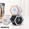 Hex Digital Clock Timer Magnetic Cube Timer Kitchen Hex Flip Timer Easy to Use Magnetic Flip Four Timer for Study Cooking Exercise Black
