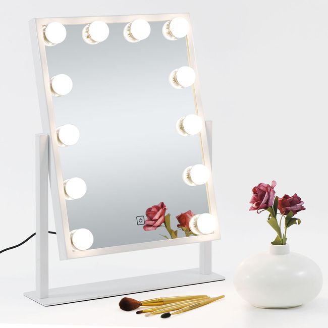 Lighted Cosmetic Vanity Mirror Hollywood Style Makeup w/Dimmable Touch Control