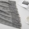 BOURINA Textured Solid Soft Sofa Throw Couch Cover Knitted Decorative Blanket,Dark Grey, 127x228cm