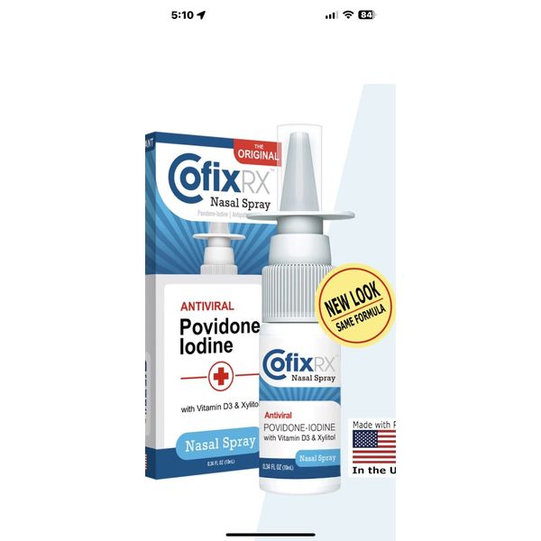 CofixRX Nasal Spray Povidone Iodine 1.25% Nasal Spray Xylitol FREE SHIP FRESH