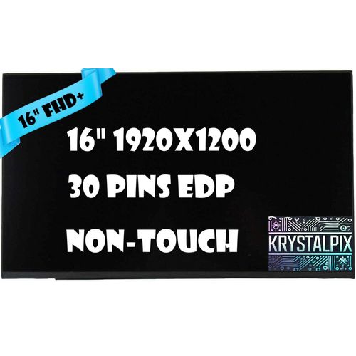 New KrystalPix LCD Display FITS- Replacement LCD LP160WU3(SP)(B1) LP160WU3-SPB1 for Dell DP/N 064X99 64X99 16" LCD FHD+ Display Screen Non-Touch 30 pins Panel