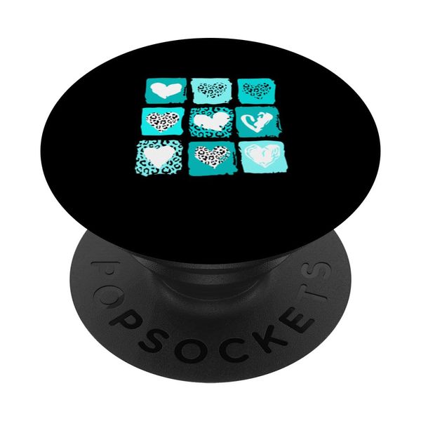 Turquoise Wild Hearts Turquoise Graphic PopSockets Adhesive PopGrip