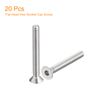 uxcell 1/4-20x2 Flat Countersunk Head Socket Cap Screws, 20Pcs 304 Stainless Steel Hex Socket Flat Head Screws, Full Thread, Countersunk Bolts