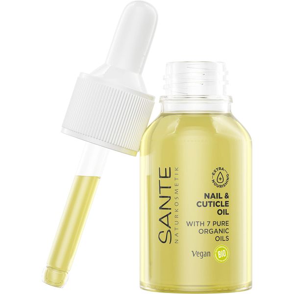 SANTE Naturkosmetik Nail & Cuticle Oil, Nagelpflegeöl, Pflege für Nägel & Nagelhaut, Mit Bio-Ölen & Vitamin E, Vegan, 15 ml