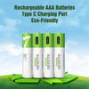4 PCS 1.5V Li-Ion AAA Battery USB Type-C Rechargeable Lithium ion AAA Batteries