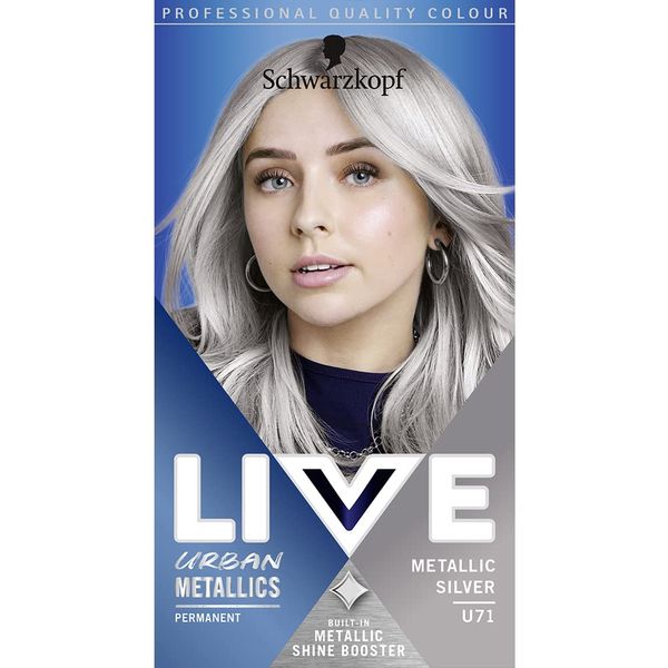 Schwarzkopf Live Hair Colour Fashion, Metallic Silver, 1 Count (Pack of 1)