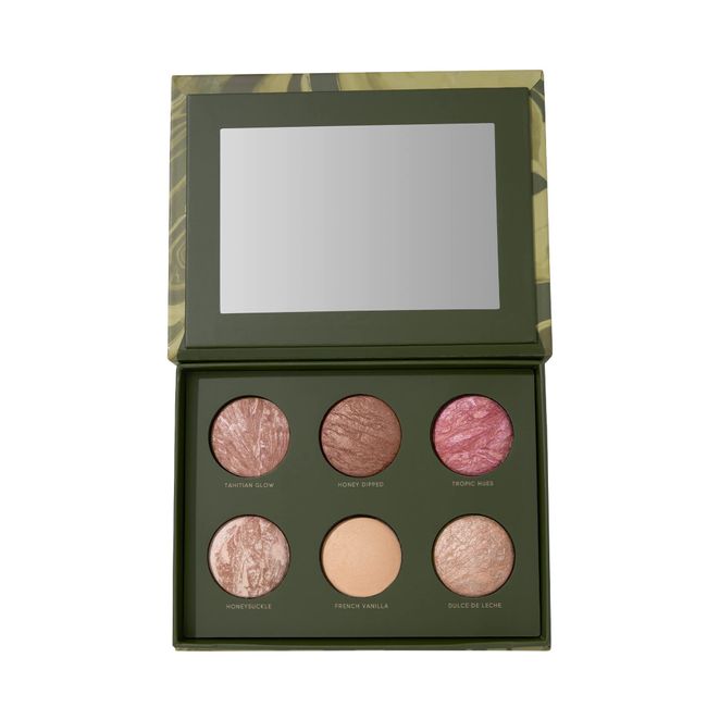 LAURA GELLER NEW YORK Cheek to Chic Tropical Glow Face Palette 2 Blushes, 2 Highlighters & 2 Bronzers