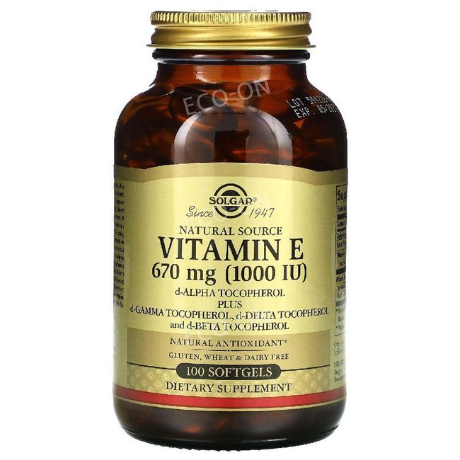 Solgar Natural Raw Material Vitamin E 670mg 1000IU 100 Capsules x 2 Boxes