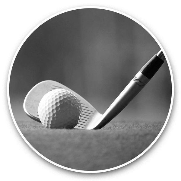 Vinyl Stickers (Set of 2) 7.5cm (bw) - Golf Course Club Ball Sport Laptop Tablet Luggage Scrapbook #42054