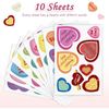 Cute Valentines Day Window Clings, Colorful Heart Shaped Reusable Static Window 