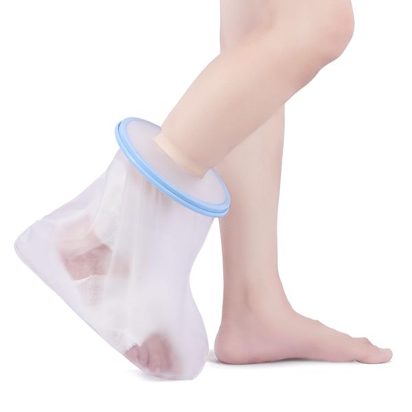 Fasola Cast Cover Foot, Cast Protector Waterproof Ankle Adult for Shower, Reusable Cast Bag for Broken Foot, Toes, Keep Bandage/Plaster/Cast Dry