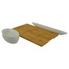 Whiteware Ceramic Hors D'Oeuvres Bowls on Bamboo Serving Board