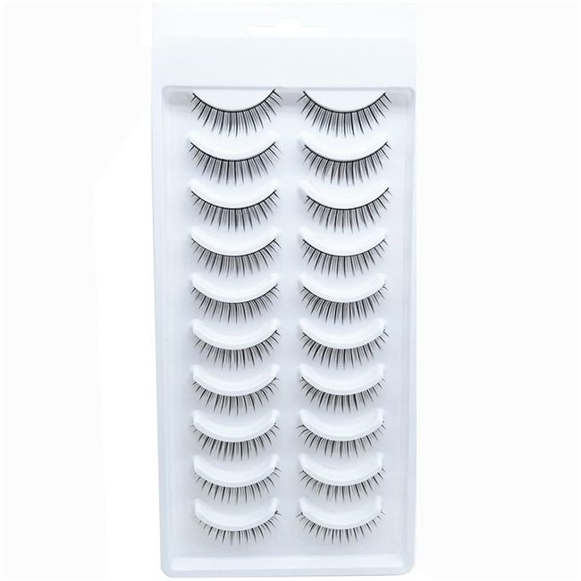 KZTHA 10 Paare Falsche Wimpern Natürliche 3D Künstliche Nerzwimpern Flauschige Dramatische Wimpern Katzenaugen Wispy Fake Lashes Leichtes Volumen 6D Kurze Streifenwimpern Wiederverwendbar Glowing