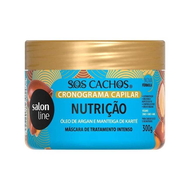 Salon Line - Linha SOS Cachos (Cronograma Capilar) - Mascara de Nutricao 300 Gr - (SOS Curls (Capillary Schedule) Collection - Nutrition Mask Net 17.63 Oz)