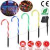 Solar Candy Cane Pathway Light Outdoor Christmas Decor Stake Lamp 8 Light Modes