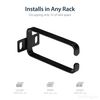 StarTech.com 1U Vertical 1.8 x 3.9in Server Rack Cable Management D-Ring Hook w/ Flexible Opening - Network Rack-Mount Cord Organizer Ring (CMHOOK1UN), Black