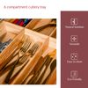 Innoteck Essentials Bamboo Cutlery Tray with 6 Compartments – Adjustable Kitchen Drawer Divider for Silverware and Kitchenwar