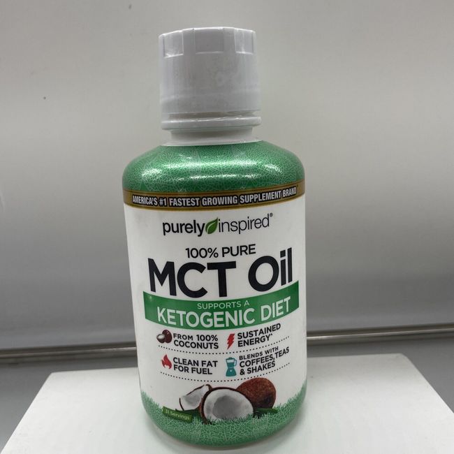 Purely Inspired 16oz - 100% MCT Oil Ketogenic 31 Servings Per Bottle EXP 09/2024