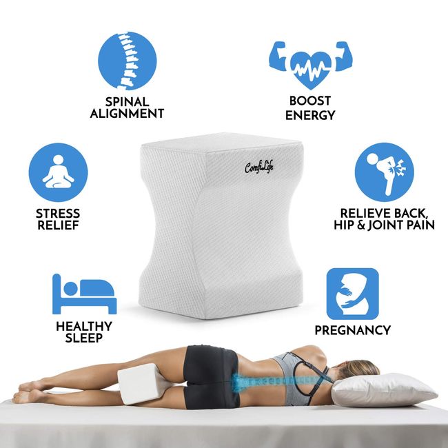 Memory Foam Knee Pillow & Leg Pillow for Hip, Back, Leg, Knee Pain