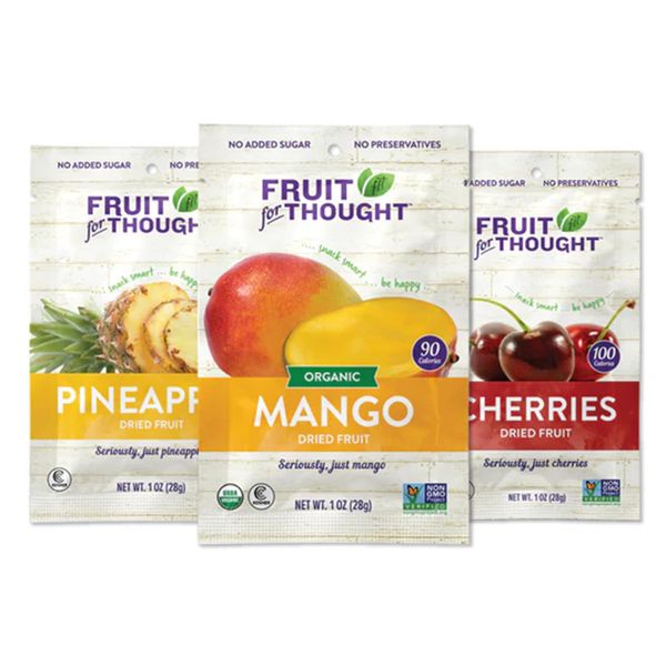 Fruit For Thought Healthy Non-GMO Dried Fruit Snacks Variety Pack, 1 Ounce (12 Pack)