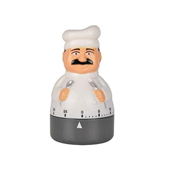 Jayron Count Down Timer - Mechanical 60 Minute Countdown Timer, Chef Shaped Alarm Clock, Suitable for Children and Elderly, Used for Baking and Cooking