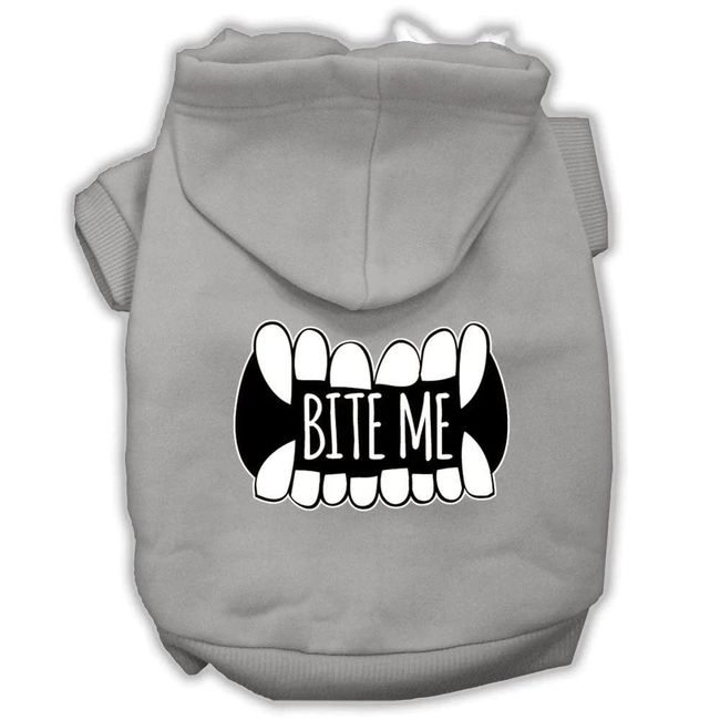 Bite Me Screenprint Dog Hoodie Grey Xxxl20