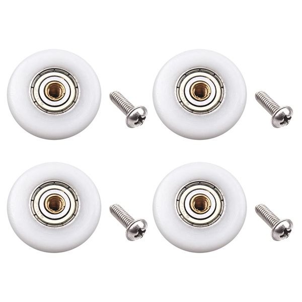 Atoplee 4 pcs Shower Door Rollers Runners Wheels - Replacement Part Bathroom Glass Door Runner Sliding Shower Door Roller Wheel (Roller Diameter 23mm)