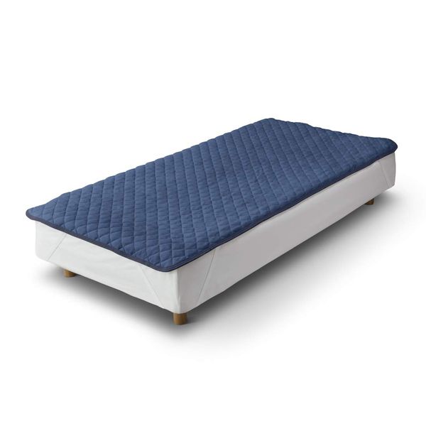 Offtime AJ020PDS Mattress Pad, Lightweight Warm, Navy, Single, 39.4 x 78.7 inches (100 x 200 cm), Light but Warm, Anti-pilling, Machine Washable