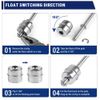 Uadme Float Switch 110 V, 200 mm Double Ball Float Switch Stainless Steel Water Level Controller Sensor Switch for Tank Pool, Pools, Sinks, Action Range 10 mm